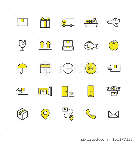 Delivery related icon set 101177135