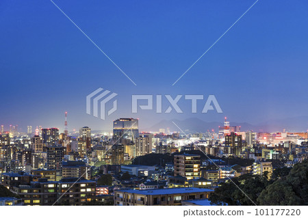 Night view of Tenjin, Fukuoka City seen from Minami Park West Observatory 101177220