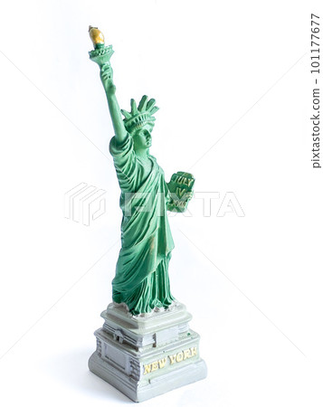 Small Liberty Statue souvenir on white background, a landmark of New York city Small Liberty Statue souvenir on white background, a landmark of New York city 101177677