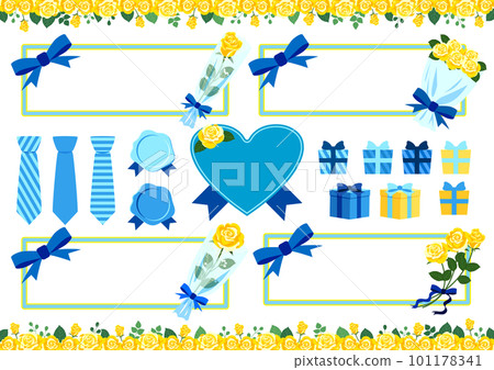 父親節黃色玫瑰框架集 101178341