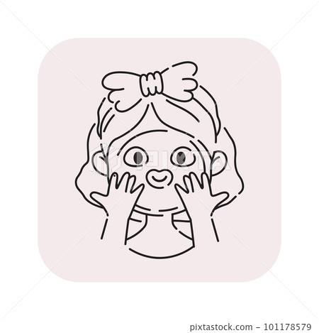 facial mask, skin beauty, sheet mask, skincare and spa concept. Vector isolated outline vector icon. facial mask, skin beauty, sheet mask, skincare and spa concept. Vector isolated outline vector icon. 101178579