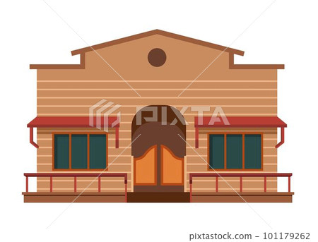 House built in wild west architecture style vector 101179262