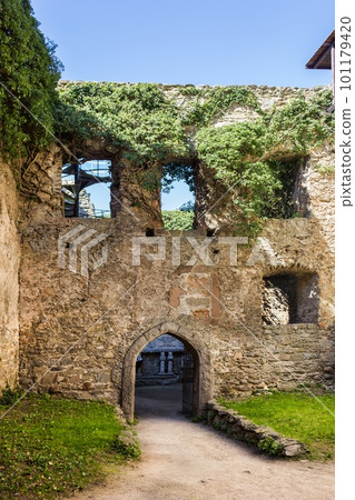 Ruins of old castle Chojnik in Poland 101179420