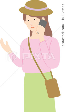 woman talking on smartphone woman talking on smartphone 101179463