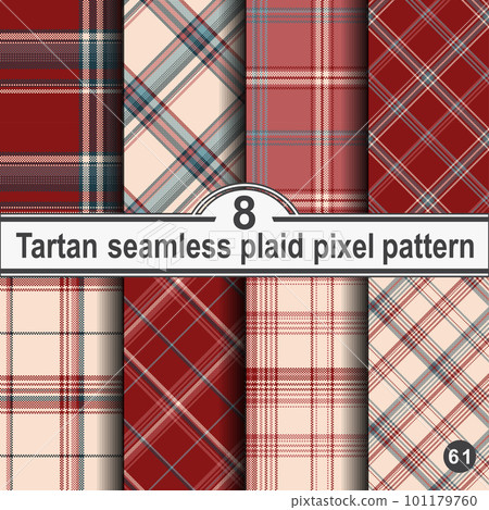 Set seamless vector check plaid colored pattern. Set seamless vector check plaid colored pattern. 101179760