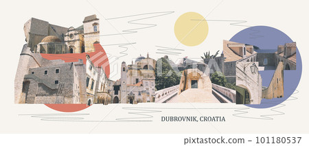 Dubrovnik, Croatia - Collage from views of old town Dubrovnik, Croatia - Collage from views of old town 101180537