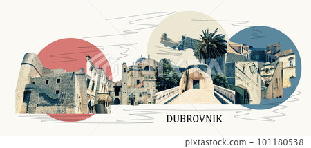 Dubrovnik, Croatia - Collage from views of old town Dubrovnik, Croatia - Collage from views of old town 101180538