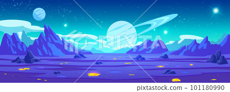 Purple alien space planet game cartoon background Purple alien space planet game cartoon background 101180990