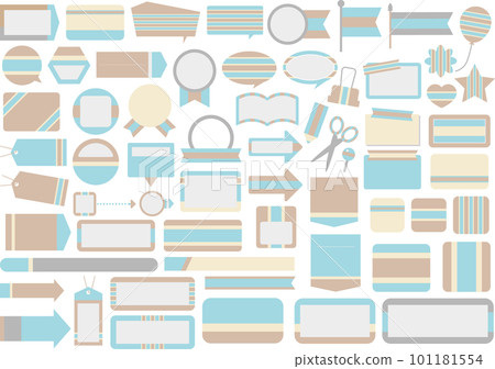Cute color label gray set - Stock Illustration [101181554] - PIXTA