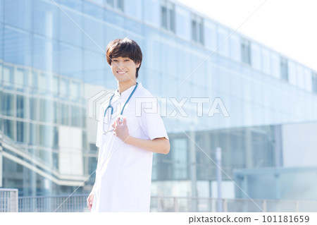portrait of man in white coat 101181659