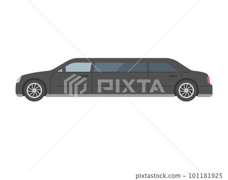 Illustration of a black limousine seen from the side 101181925