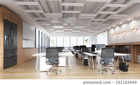 Modern city office. 3D space illustration. 101183949