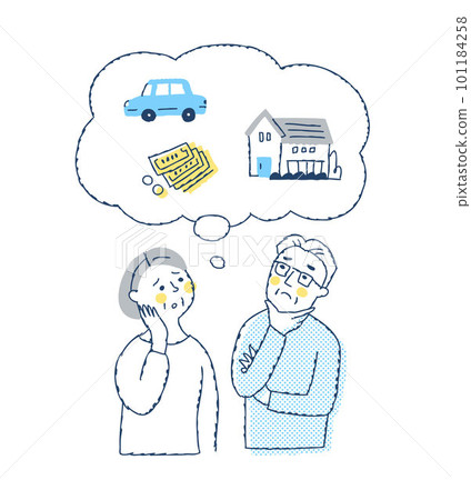 遇到麻煩的老年夫婦和氣球裡的物品 101184258