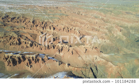 Charyn Grand Canyon with orange rock walls. Almaty Charyn Grand Canyon with orange rock walls. Almaty 101184288