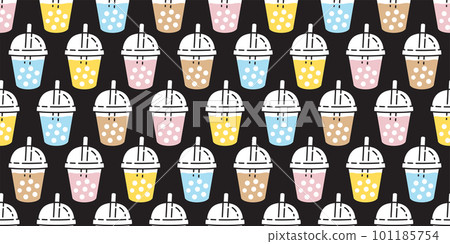 Boba tea seamless pattern vector bubble milk tea gift wrapping paper repeat wallpaper tile background scarf isolated illustration doodle design Boba tea seamless pattern vector bubble milk tea gift wrapping paper repeat wallpaper tile background scarf isolated illustration doodle design 101185754