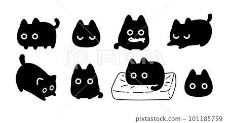 Black cat icon symbol Stock Illustration