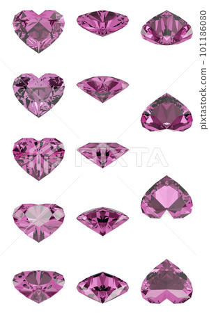 Heart-shaped pink tourmaline made with 3DCG Heart-shaped pink tourmaline made with 3DCG 101186080