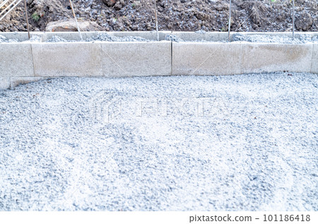 the foundation of the building covered with concrete 101186418