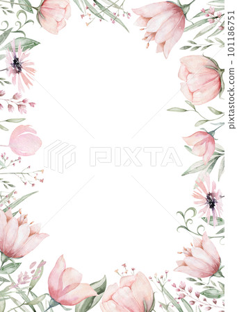 wedding birthday invitation card background with flower and botanical leaves, Watercolor. abstract art background design cover template. Save the date, baby shower wedding birthday invitation card background with flower and botanical leaves, Watercolor. abstract art background design cover template. Save the date, baby shower 101186751