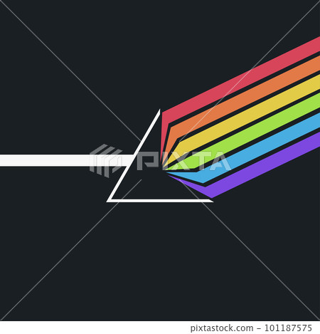 light beam through prism dispersion dark back 101187575