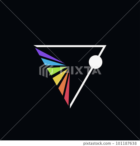 a white light through prism dispersion icon 101187638