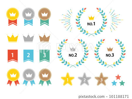 Colorful ranking icon set Colorful ranking icon set 101188171