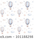 Watercolor newborn baby boy seamless pattern babies boy. Birthday blue background teepee new born baby and pregrand women 101188298