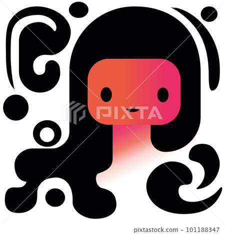 female icon in orange pink over white female icon in orange pink over white 101188347