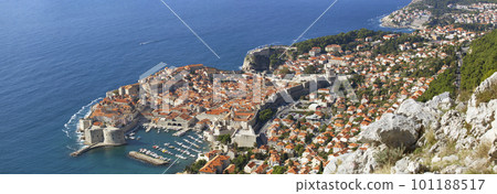 aerial view of Dubrovnik, Croatia, on a sunny day, panorama aerial view of Dubrovnik, Croatia, on a sunny day, panorama 101188517