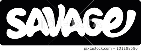 white savage word framed in black rounded corner banner white savage word framed in black rounded corner banner 101188586