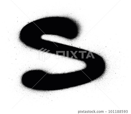 graffiti S font sprayed in black over white graffiti S font sprayed in black over white 101188593
