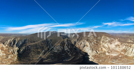 Panorama Lazarev canyon 360 view from a drone spring Panorama Lazarev canyon 360 view from a drone spring 101188652