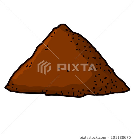Pile of earth. Brown mound. Land and soil for farming. Flat cartoon isolated on white Pile of earth. Brown mound. Land and soil for farming. Flat cartoon isolated on white 101188670