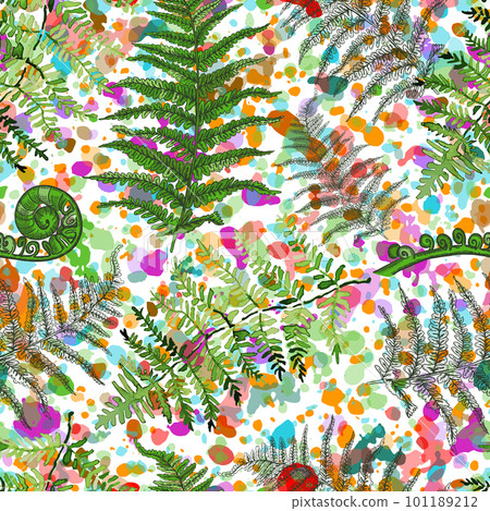 Fern seamless pattern. Vector illustration Fern seamless pattern. Vector illustration 101189212