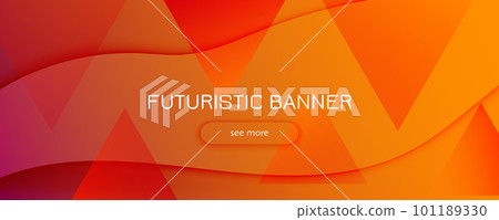 Color Flow Wave Banner. Abstract Fluid Lines. Vector Gradient Background. 101189330