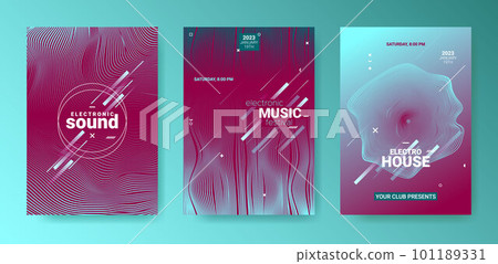 Edm Abstract Dj Flyer. Electro Sound Cover. Techno Music Poster. 101189331