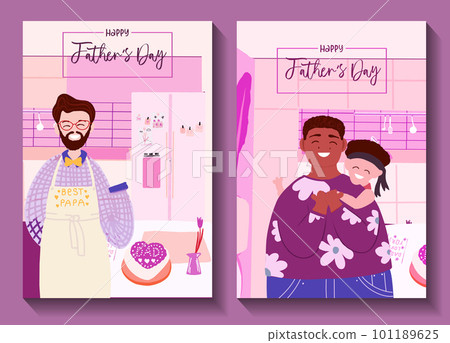 Happy father s day banner. Same-sex male couple with a child laughing happily and hugging. 101189625
