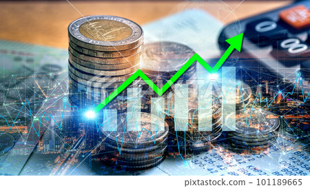 Double exposure Thai baht coins concept or saving money. finance and business. Double exposure Thai baht coins concept or saving money. finance and business. 101189665