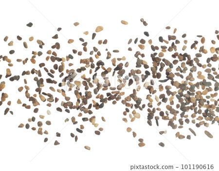 Fish Tank decorative Rock stone gravel fly explosion fall, brown stone rock explode abstract cloud fly, splash in air for ground floor. White background isolated high speed shutter freeze shot Fish Tank decorative Rock stone gravel fly explosion fall, brown stone rock explode abstract cloud fly, splash in air for ground floor. White background isolated high speed shutter freeze shot 101190616
