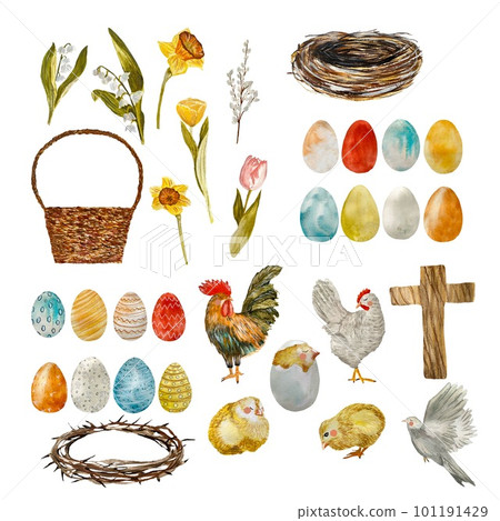 Cross crown Easter egg nest flower basket Cross crown Easter egg nest flower basket 101191429