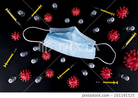 Mask and corona virus protection isolated, pandemic background 101191525