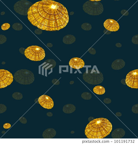 Seashell yellow pattern simple a watercolor blue 101191732