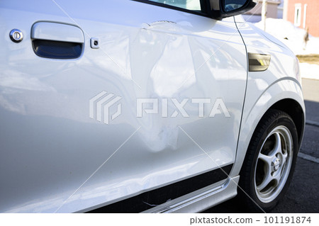 car smashed door 101191874