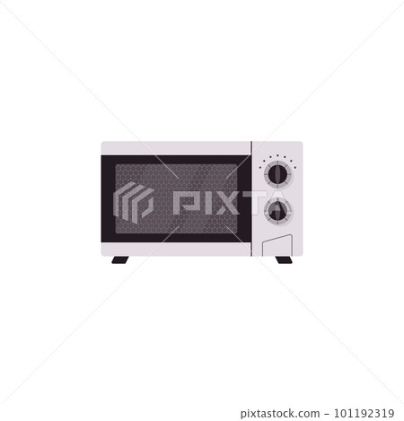 Modern microwave oven front view, flat vector illustration isolated on white. Modern microwave oven front view, flat vector illustration isolated on white. 101192319