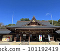 Toga Shrine in the pre-Shichigosan season with a clear blue sky in the background 101192419