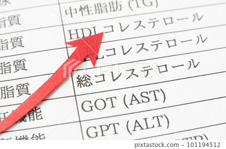 總膽固醇和上升箭頭 健康檢查上升箭頭 健康檢查項目 101194512