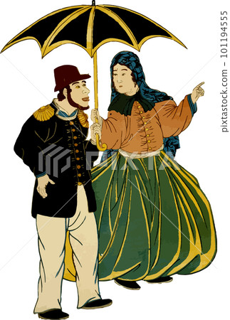 British man and woman in the Edo period British man and woman in the Edo period 101194555