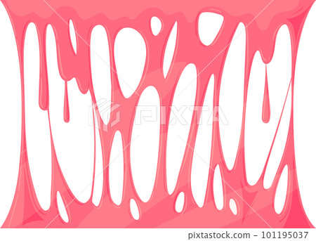 Cartoon slime background. Sticky stretchy chewing gum, goo liquid mucus splatters flat vector background illustration Cartoon slime background. Sticky stretchy chewing gum, goo liquid mucus splatters flat vector background illustration 101195037