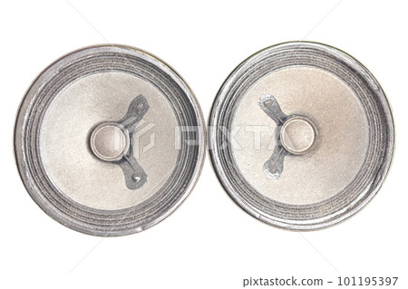 old speakers from the TV isolated on white background. old speakers from the TV isolated on white background. 101195397