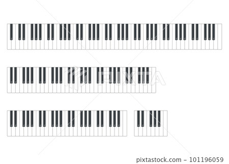 Glossy simple keyboard illustration material / 49 keys / 61 keys / 88 keys 101196059